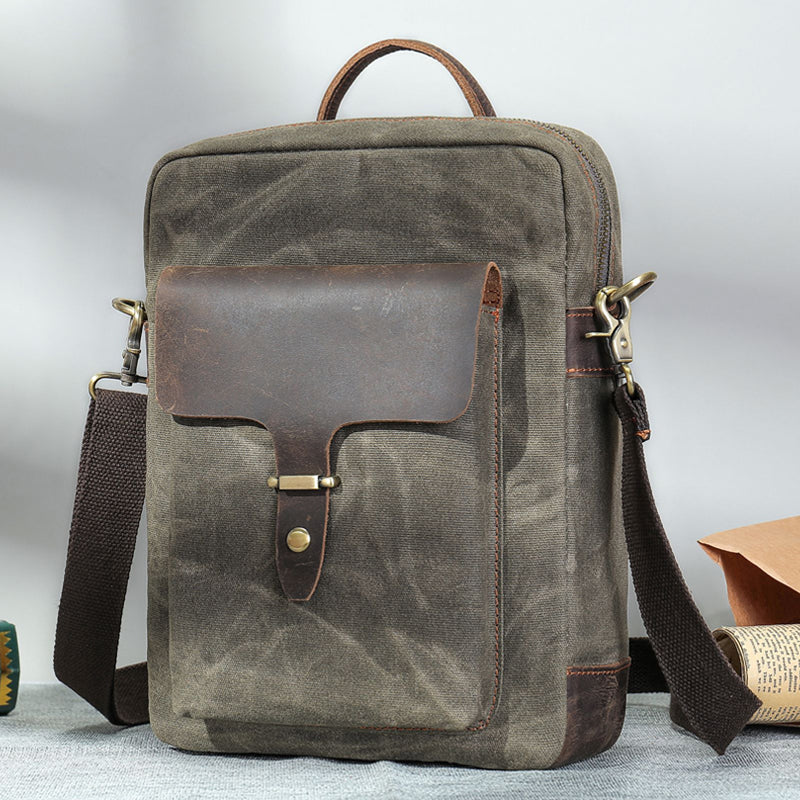 Men's Retro Leather Washed Patchwork Bag 9890061418680
