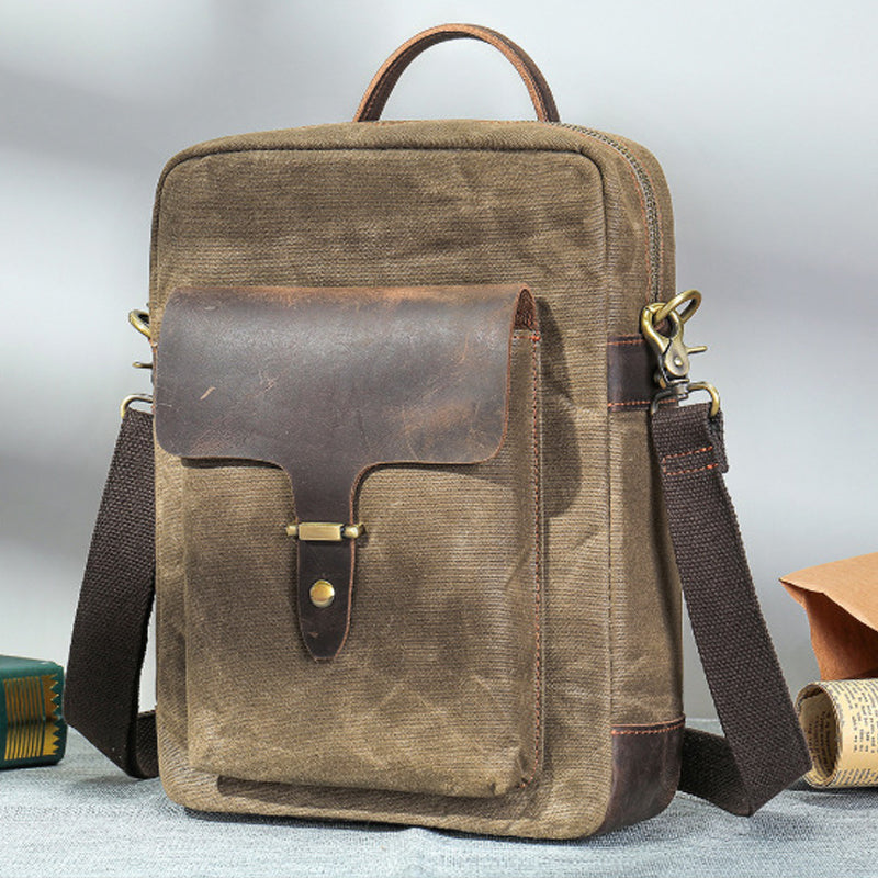Men's Retro Leather Washed Patchwork Bag 9890061418680