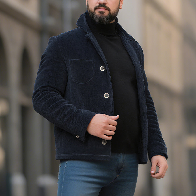 Men's Retro Corduroy Single-Breasted Short Jacket 9266615025848