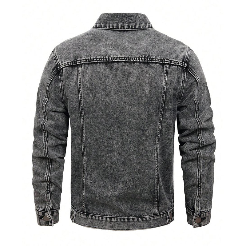 Men's Vintage Lapel Denim Jacket 9899737481400