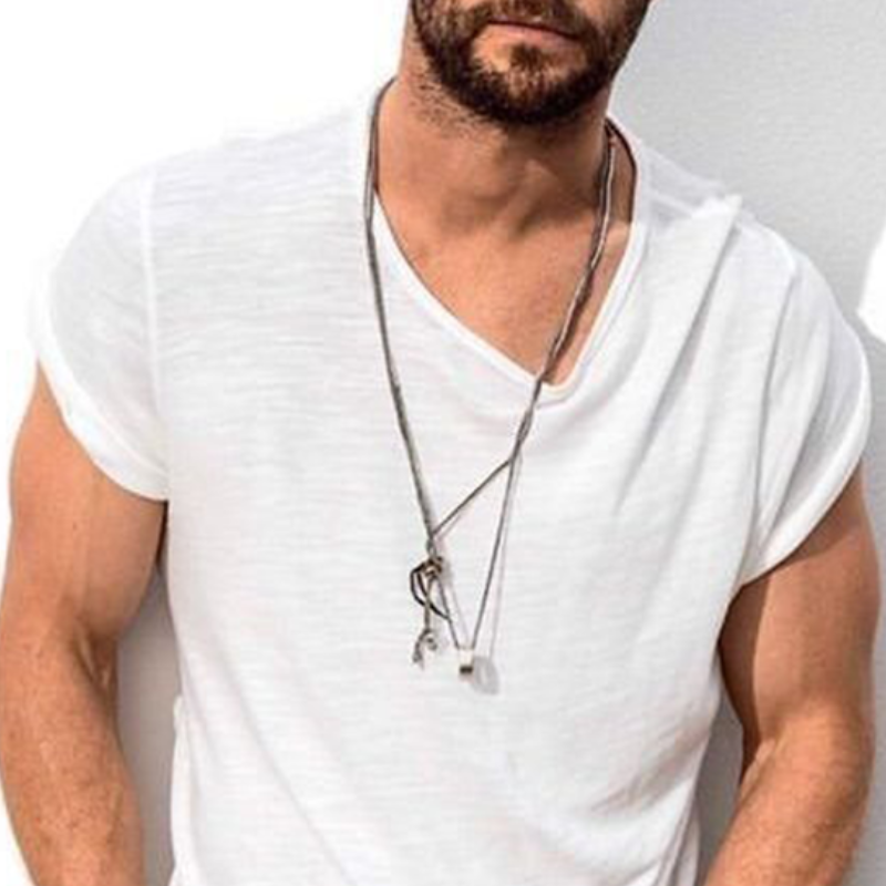 Men's Casual Round Neck Slim Fit Bamboo Cotton Short Sleeve T-shirt 9902008238264