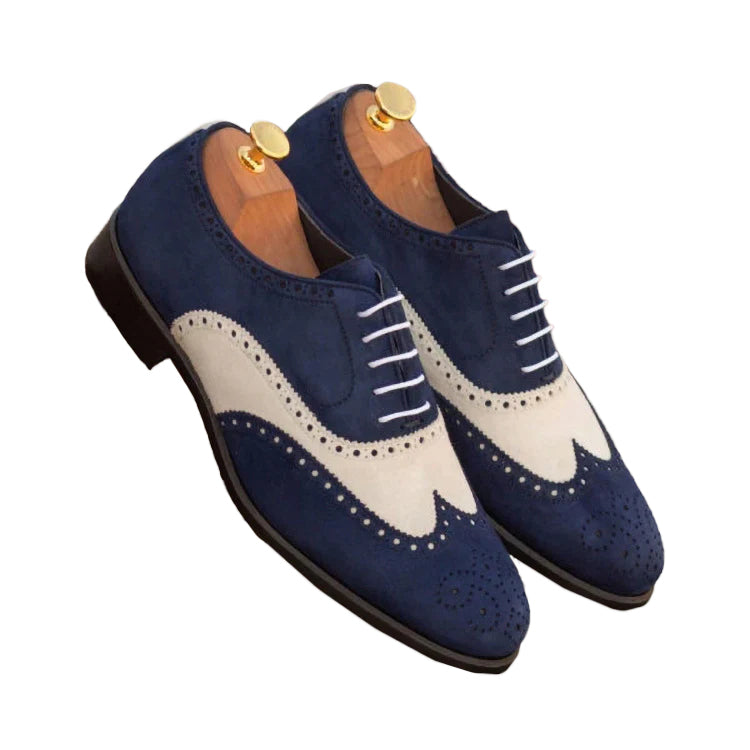 Men's Vintage Stitching Strappy Pointed Toe Oxford Shoes 9888555466936