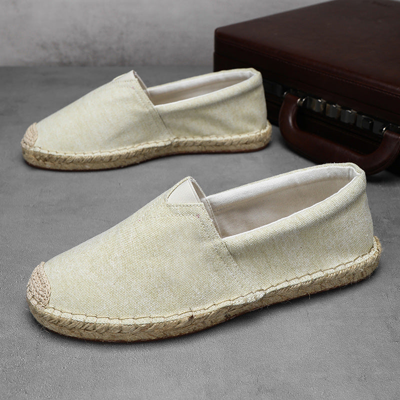 Men's Casual Solid Slip On Linen Canvas Shoes 9949457678520
