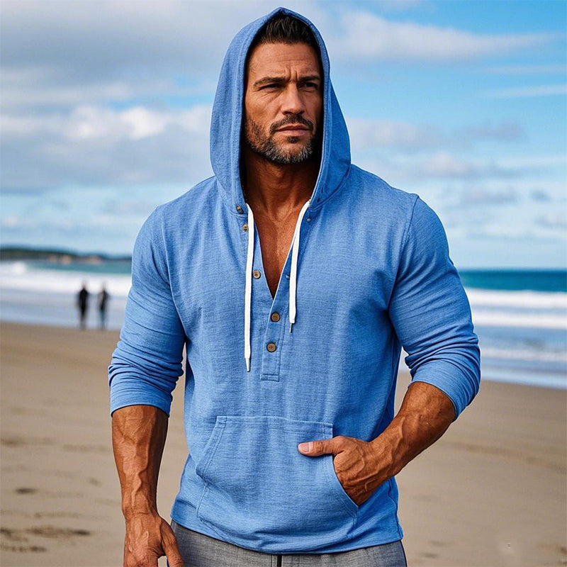 Men's Casual Solid Color Pullover Hoodie 9902009254072