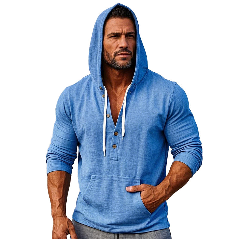 Men's Casual Solid Color Pullover Hoodie 9902009254072
