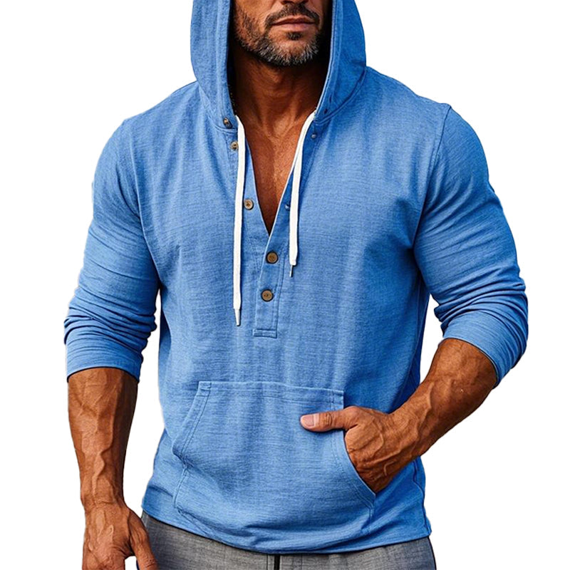 Men's Casual Solid Color Pullover Hoodie 9902009254072
