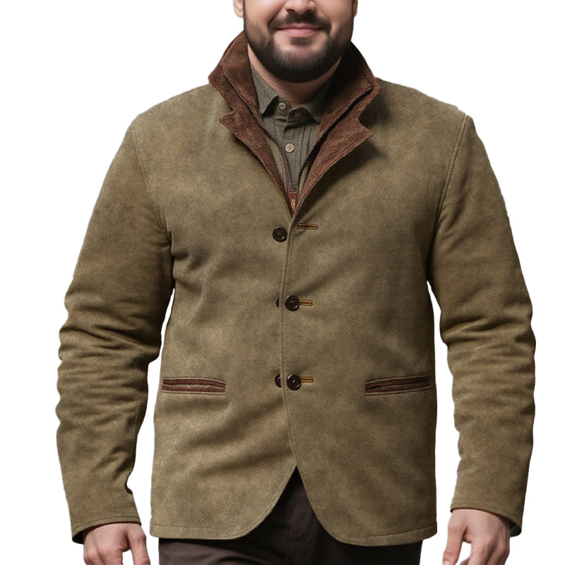 Men's Autumn Vintage Buckskin Jacket 9261077233848