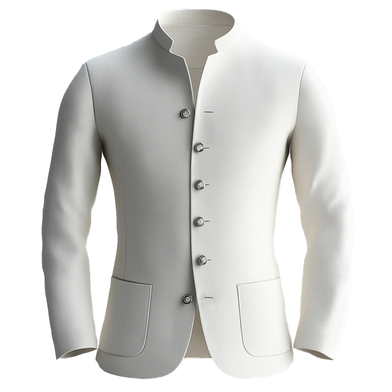 Men's Stand Collar Long Sleeve Single Breasted Patch Pocket Jacket 9953099579576