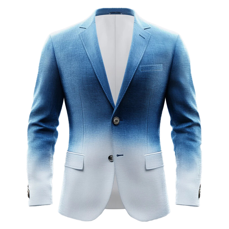 Men's Ombre Pattern Notch Lapel Two Button Long Sleeve Blazer 9953099514040
