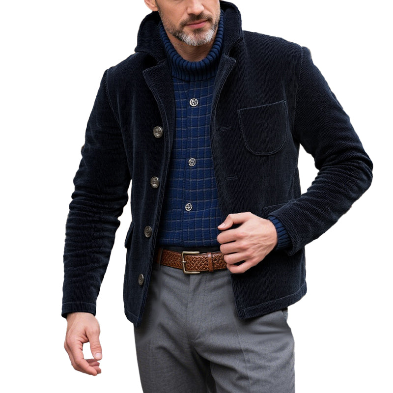 Men's Retro Corduroy Single-Breasted Short Jacket 9266615025848