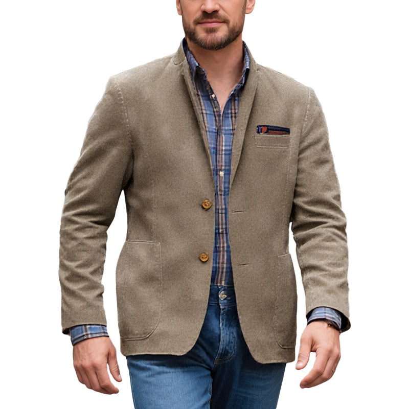 Men's Retro Solid Color 3 Pocket Casual Blazer 9888733724856