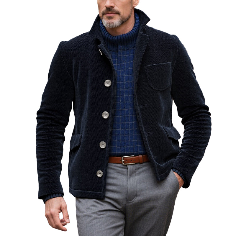 Men's Retro Corduroy Single-Breasted Short Jacket 9266615025848
