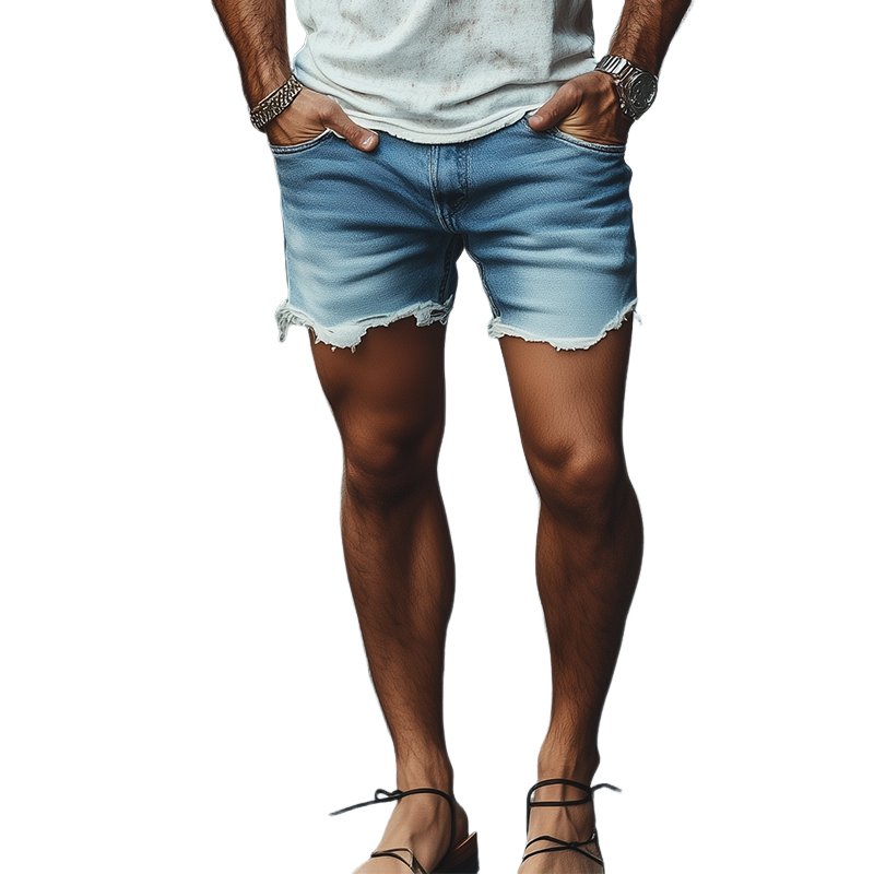 Men's Classic Fashion Casual Denim Washed Shorts 9922455371960