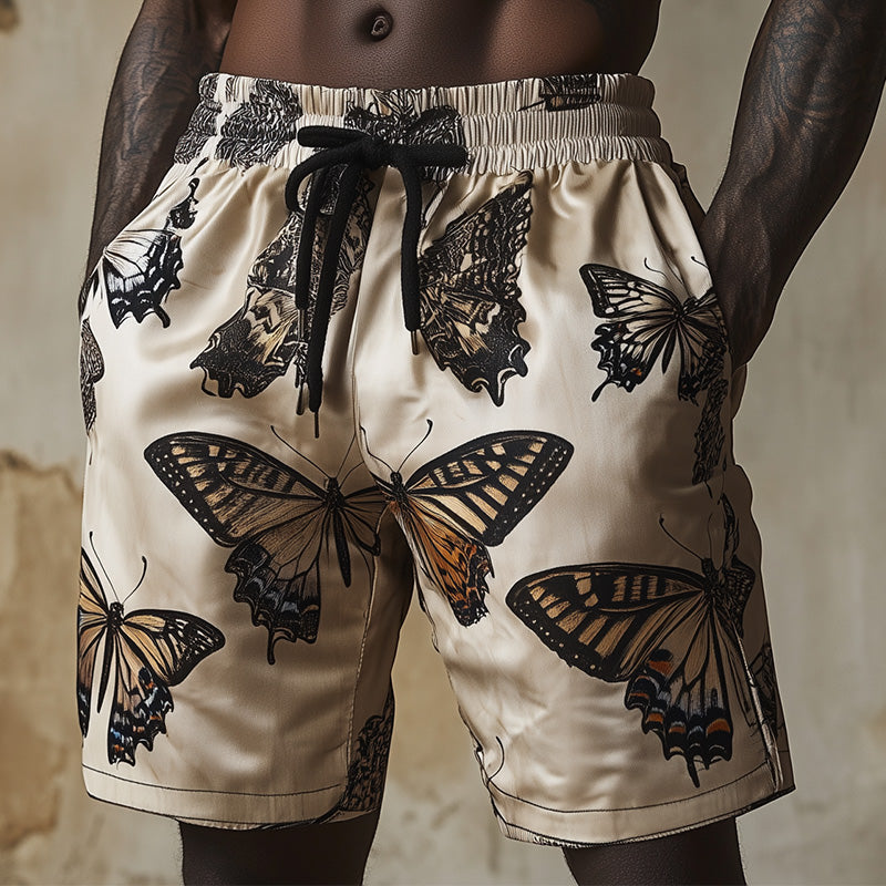 Men's Summer Retro Fashion Butterfly Print Shorts 9934839316664