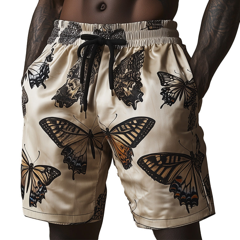 Men's Summer Retro Fashion Butterfly Print Shorts 9934839316664