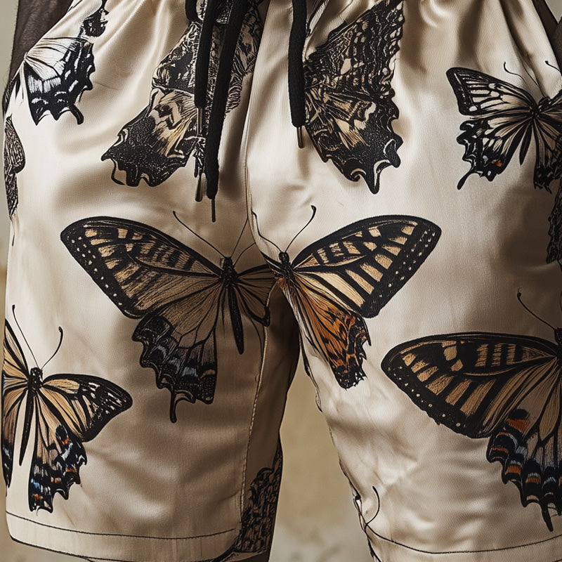 Men's Summer Retro Fashion Butterfly Print Shorts 9934839316664