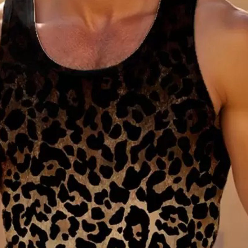 Men's Gradient Leopard Print Tank Top 9940336312504