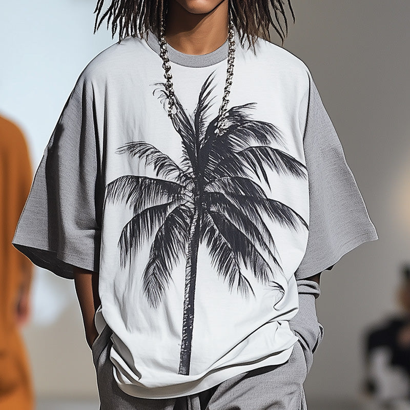 Men's Spring Fashion Casual Short Sleeve Printed T-shirt 9940333822136
