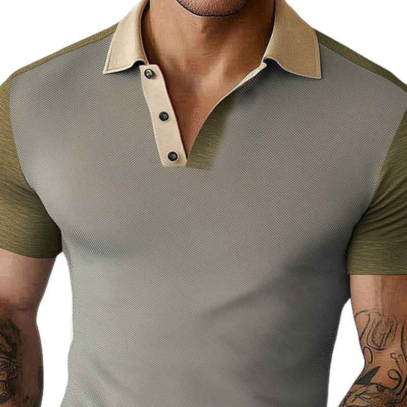 Bequemes Sommer-Basics-Poloshirt für Herren im klassischen Strickdesign 9940335263928