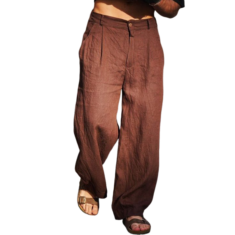 Men's Spring Fashion Casual Loose Cotton and Linen Pants 9942358556856