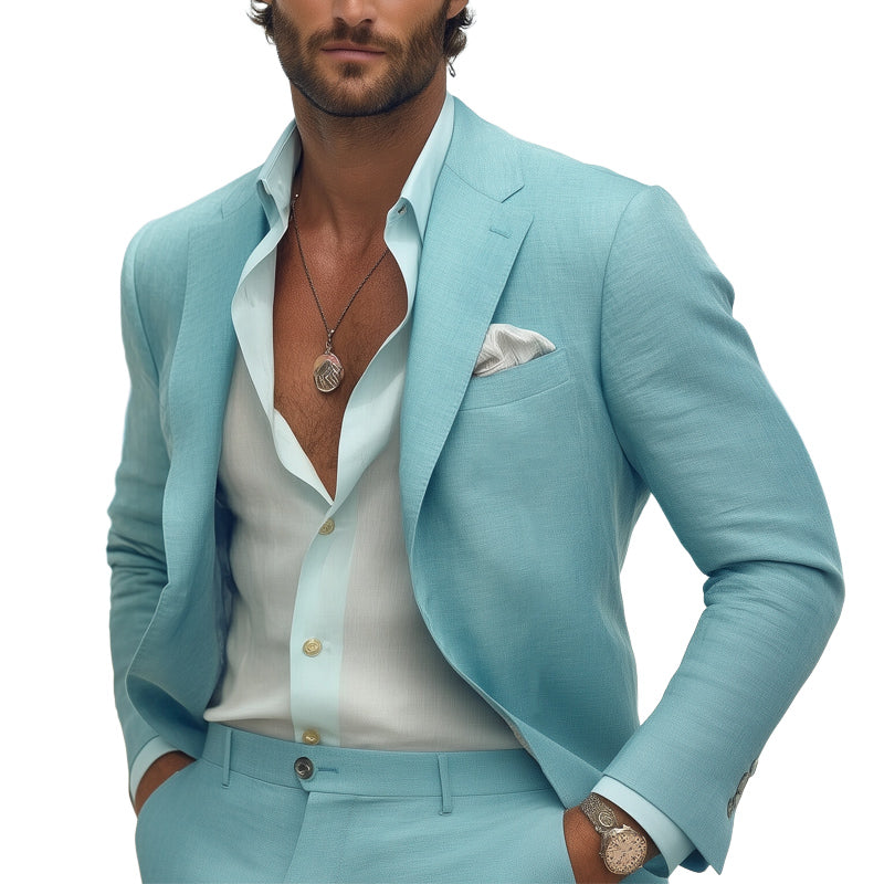 Men's Comfortable Cotton And Linen Blazer 9949423763640