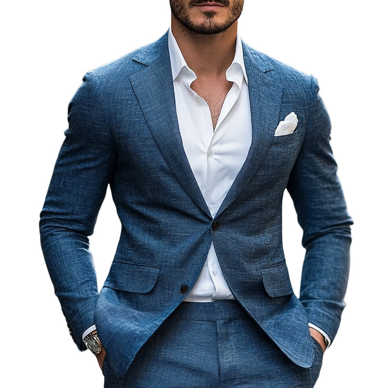 Men's Spring and Autumn Comfortable Two-Button Blazer 9949423927480