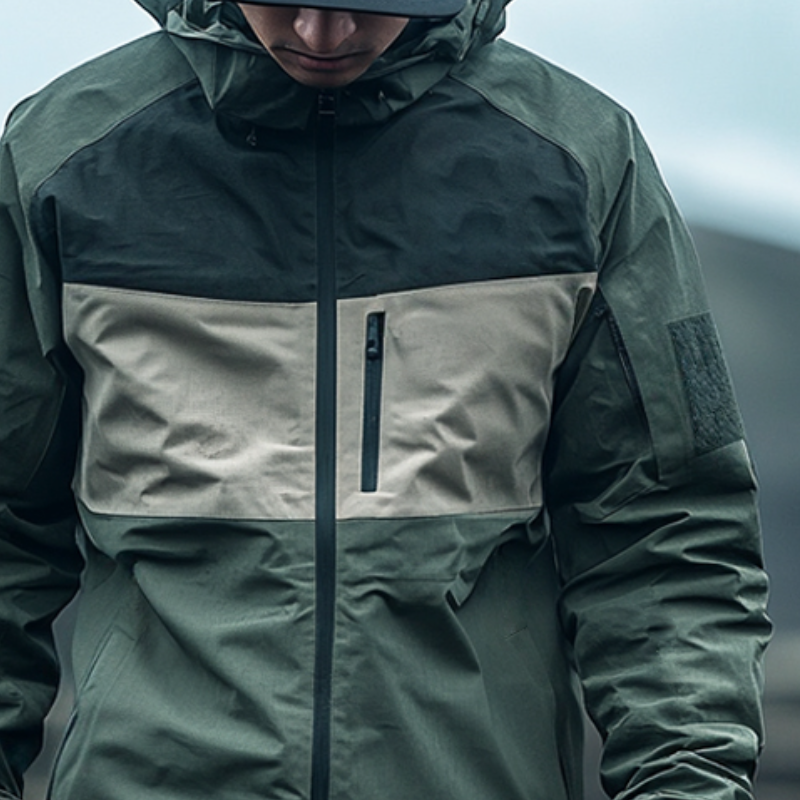 Men's Casual Outdoor Waterproof Color Blocked Multi-Pocket Hooded Jacket 9951470092472