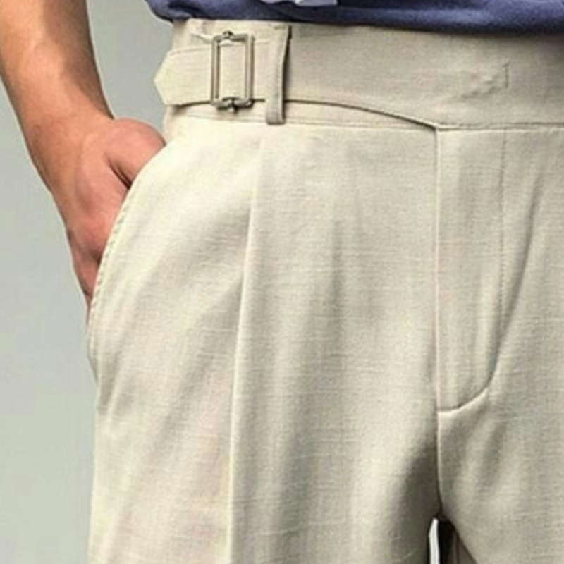 Men's Casual Breathable Cotton Linen Crisp Slim Fit Suit Shorts 9952295125176