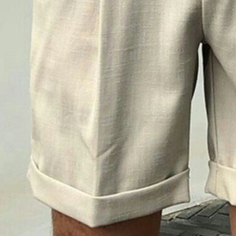 Men's Casual Breathable Cotton Linen Crisp Slim Fit Suit Shorts 9952295125176