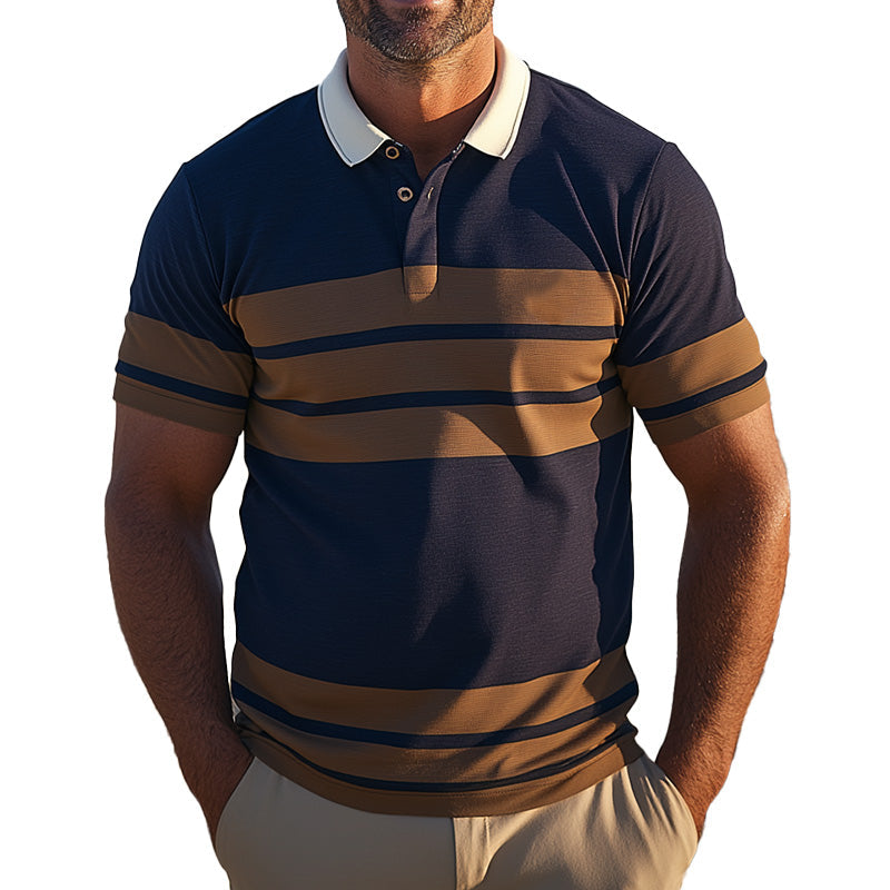 Men's Summer Fashion Retro Knitted Short Sleeve Polo Shirt 9954875244728