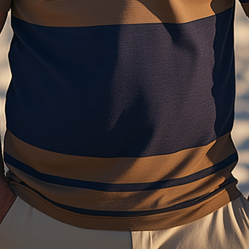 Men's Summer Fashion Retro Knitted Short Sleeve Polo Shirt 9954875244728