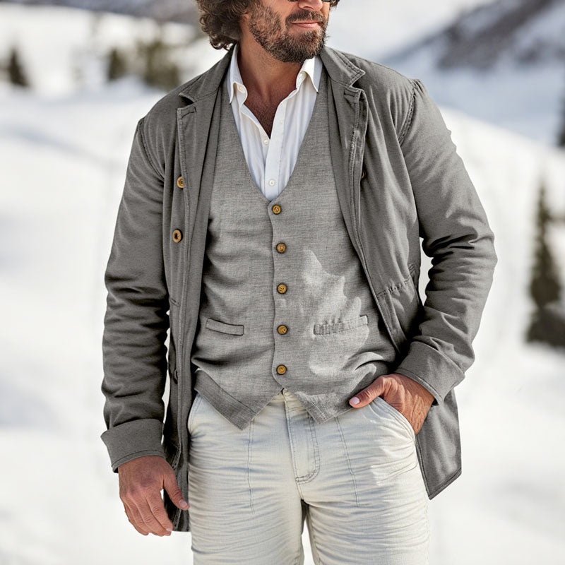 Men's Vintage Canvas Button Casual Jacket 9261079691448