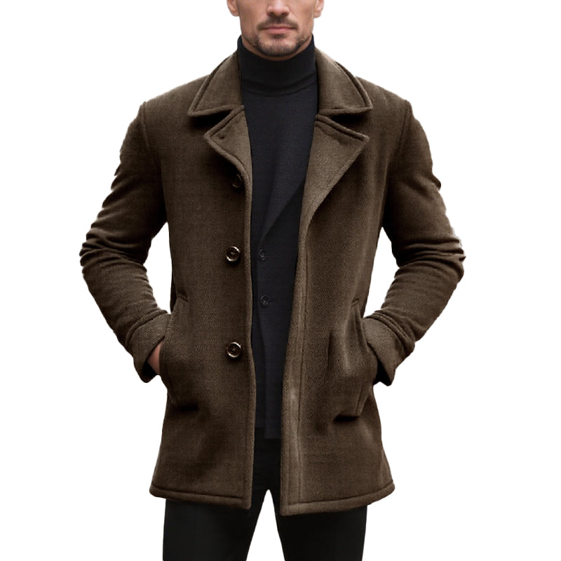 Men's Solid Canvas Lapel Coat 9274168017080