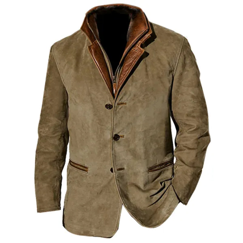 Men's Autumn Vintage Buckskin Jacket 9261077233848