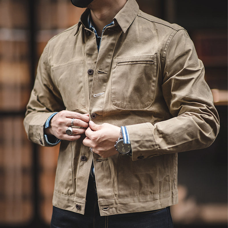 Men's Lapel Single Button Canvas 9878596616376