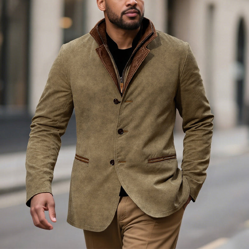 Men's Autumn Vintage Buckskin Jacket 9261077233848