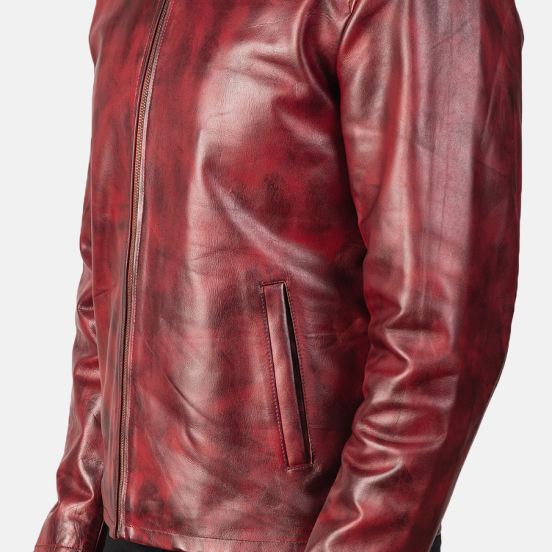 Men's Retro Fashion Casual Stand Collar Leather Jacket 9899735974072