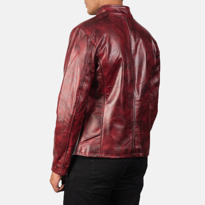 Men's Retro Fashion Casual Stand Collar Leather Jacket 9899735974072