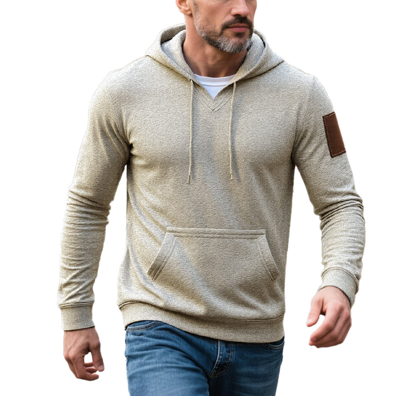 Men's Casual Cotton V-Neck Slim Fit Kangaroo Pocket Hoodie 9271920656568