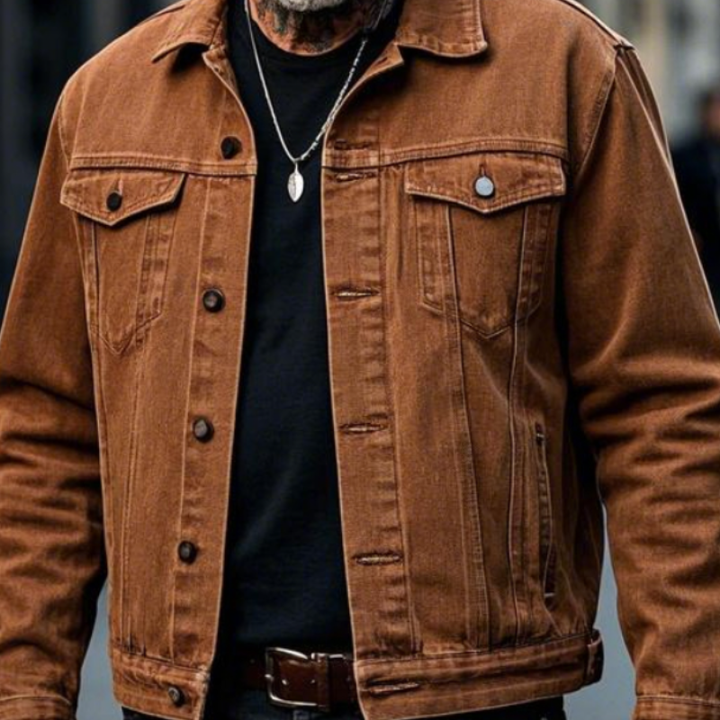 Men's Vintage Casual Lapel Denim Jacket 9902008500408