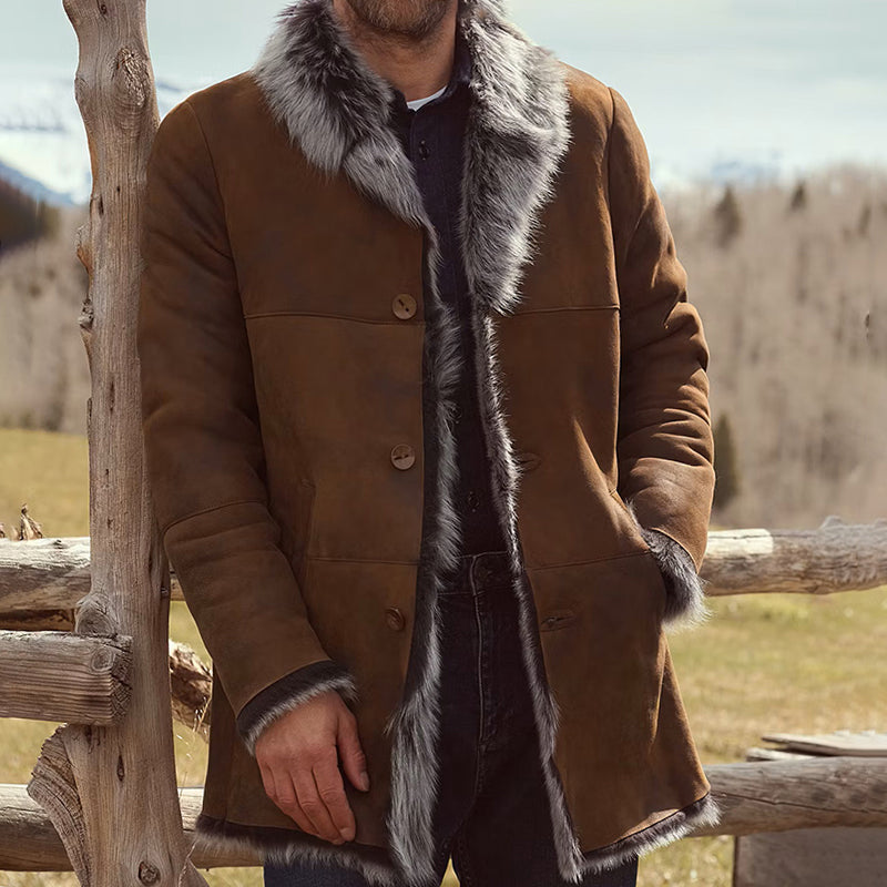 Men's Single Row Collar Woolen Jacket 9884520087736