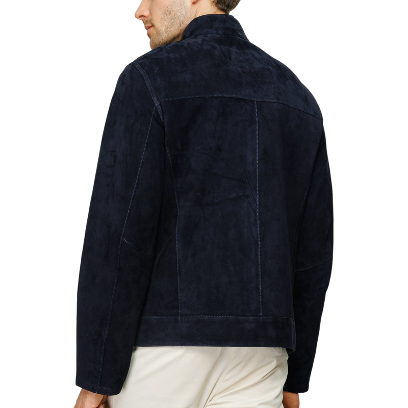 Men's Casual Versatile Stand Collar Zipper Suede Jacket 9893976015032