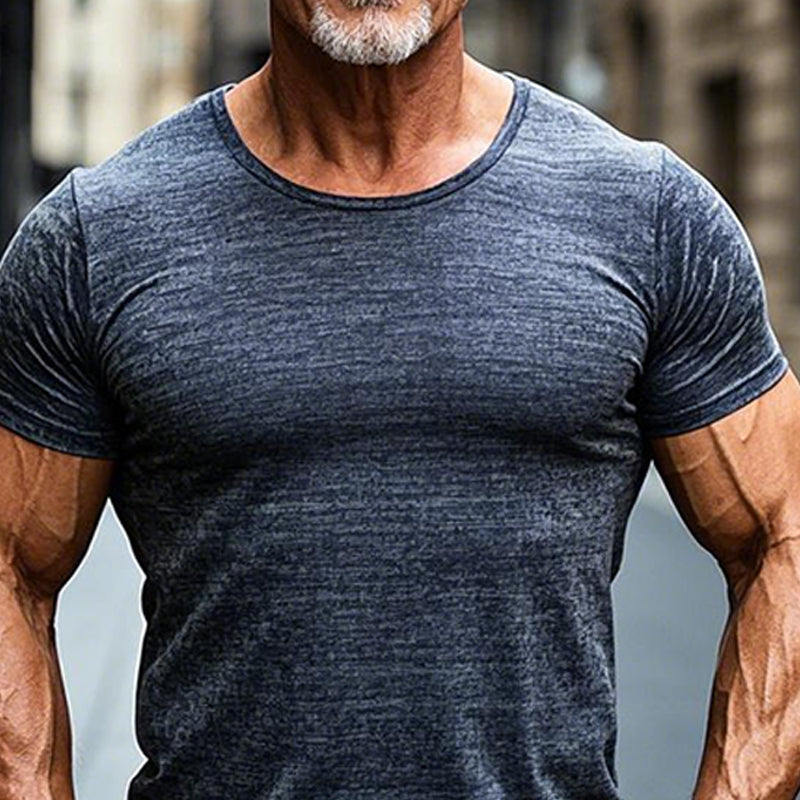 Men's Cotton Blend Crew Neck Short Sleeve T-shirt 9904627384504