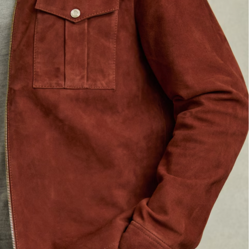 Men's Classic Casual Lapel Suede Jacket 9892386209976