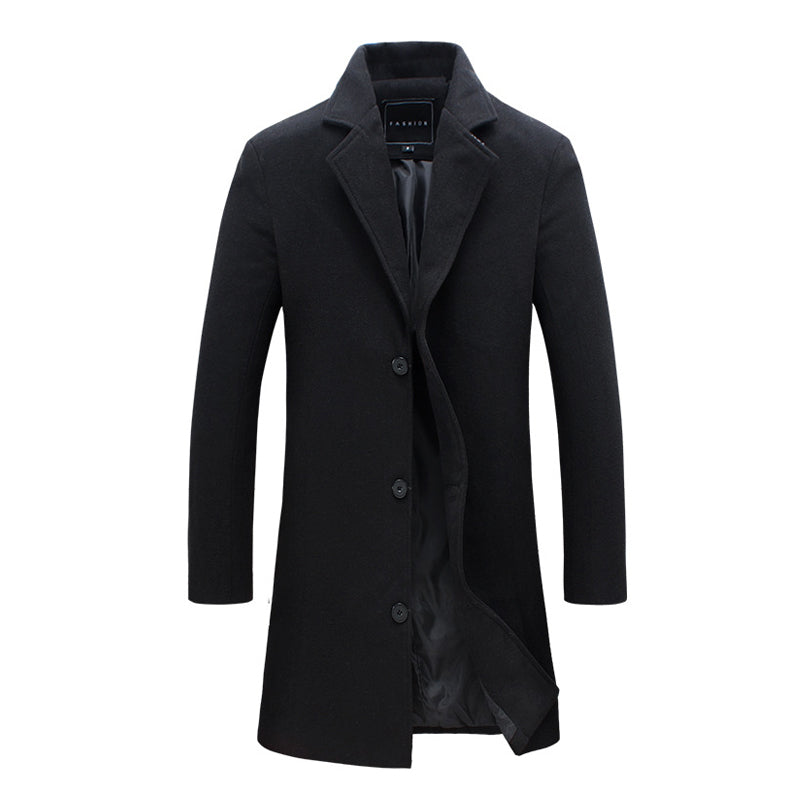 Men's Solid Color Single-breasted Trench Coat 9261101777080