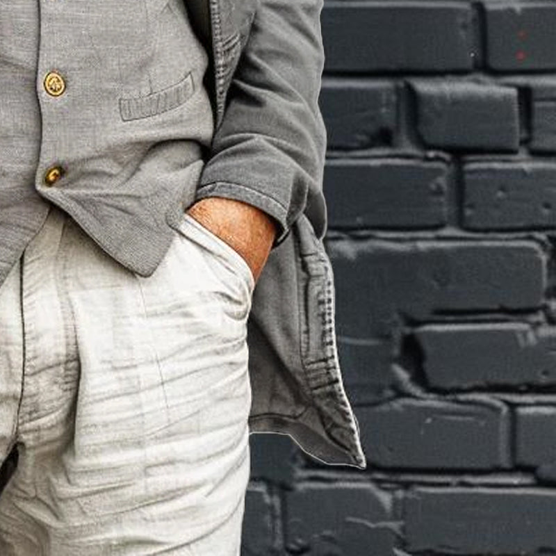 Men's Vintage Canvas Button Casual Jacket 9261079691448