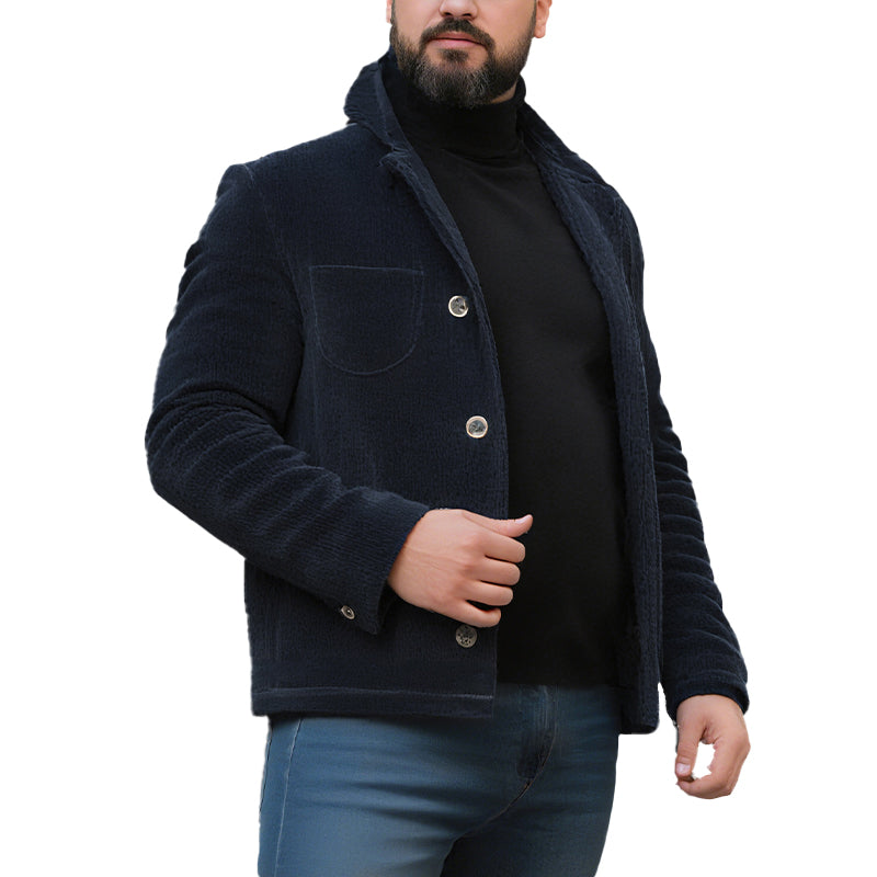 Men's Retro Corduroy Single-Breasted Short Jacket 9266615025848
