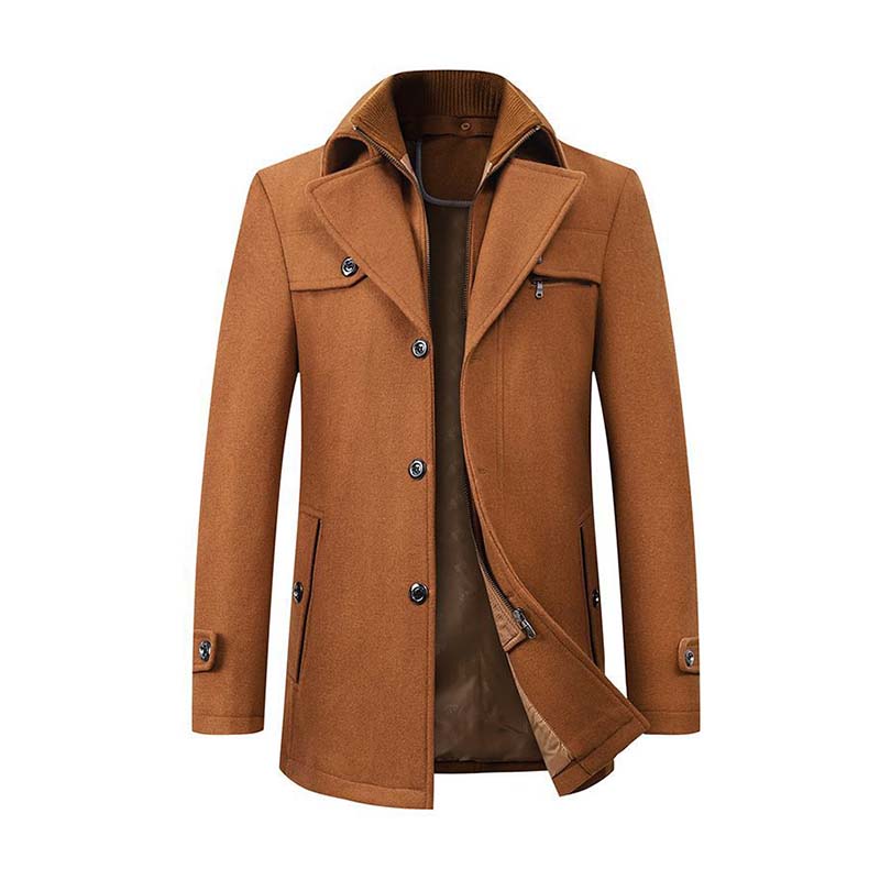 Men's Classic Casual Lapel Multi-pocket Wool Coat 9268189790392