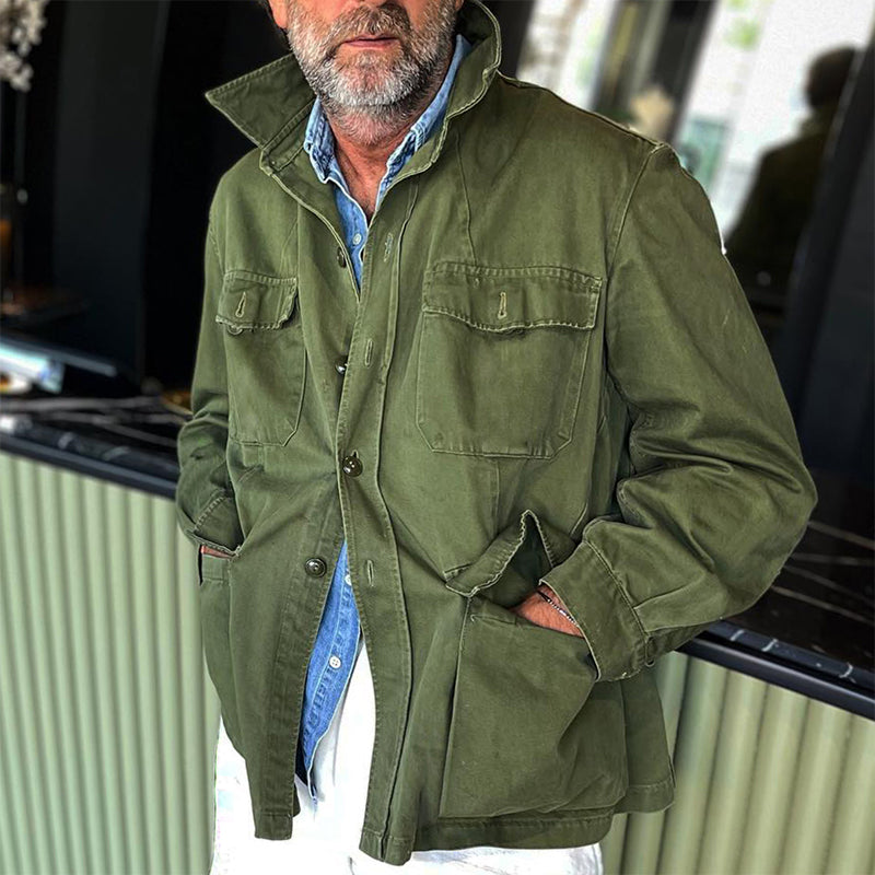 Men's Casual Vintage Lapel Pocket Jacket 9261088866488