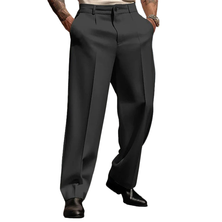 Men's Business One Button Slant Pocket Solid Suit Pants 9888554942648